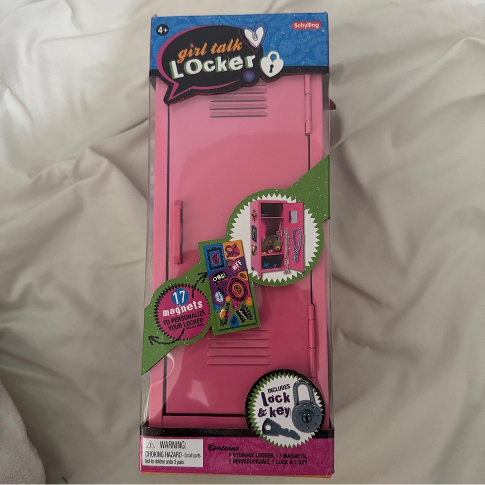 NEW Schylling girl talk locker playset pink metal magnet stickers NIB